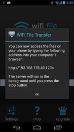 Скриншоты к WiFi File Transfer Pro 1.0.7